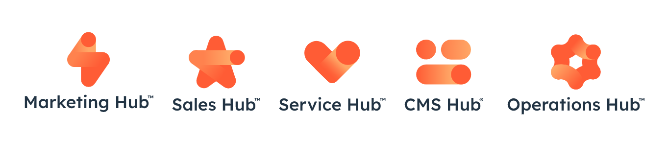 Hubspot sales, marketing, service, cms, operations hubs